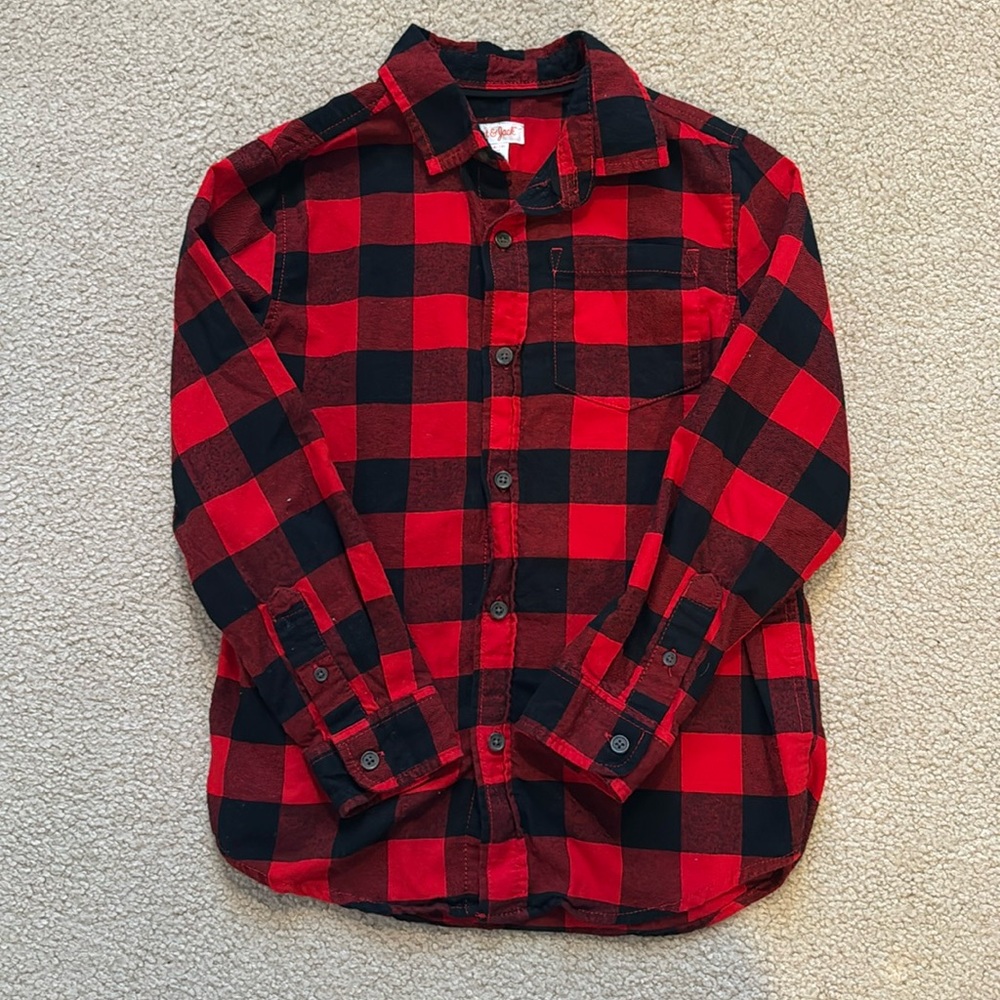 Cat & Jack Buffalo Plaid Flannel Button Down